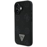 Case Guess Grained Hot Stamp Peony Triangle Logo MagSafe for iPhone 16 black - imagine 2