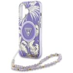 Case Guess Palm Trees Triangle Pearl Strap MagSafe for iPhone 16 purple - imagine 5