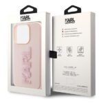 Karl Lagerfeld KLHCP15L3DMBKCP iPhone 15 Pro 6.1" pink hardcase 3D Rubber Glitter Logo - imagine 8