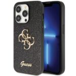 Guess GUHCP14LHG4SGK iPhone 14 Pro 6.1" black hardcase Glitter Script Big 4G