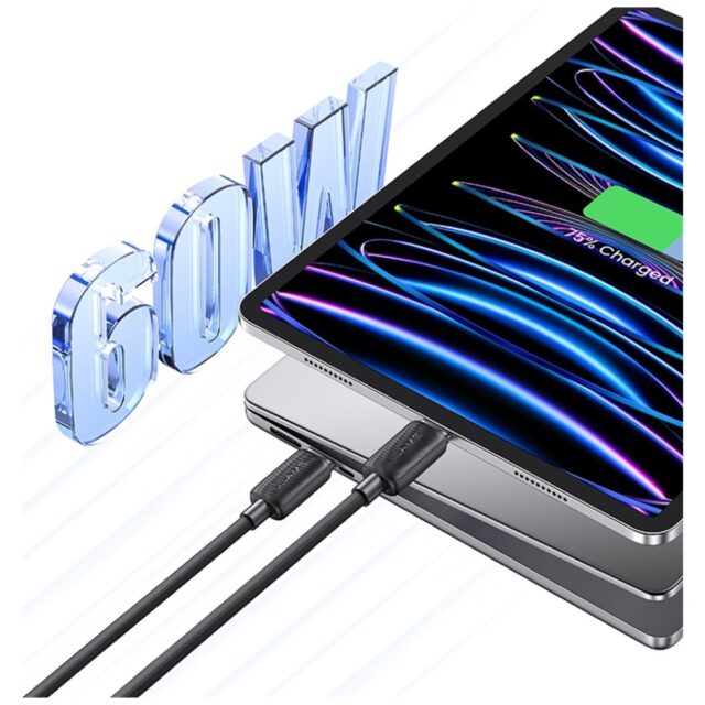 Cable USAMS KY Series US-SJ691 60W USB-C to USB-C 1m black - imagine 10