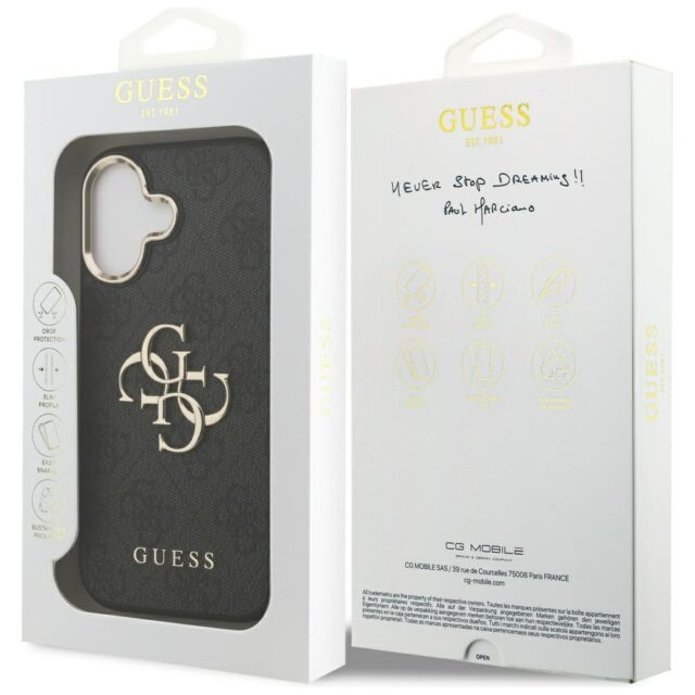 Case Guess 4G Big 4G Classic Logo for iPhone 17 black gold - imagine 8