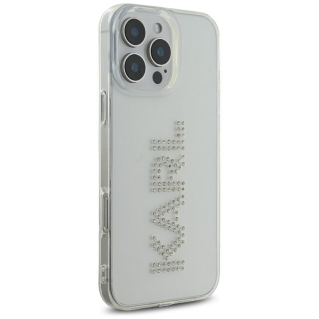 Case Karl Lagerfeld IML Rhinestones Logo for iPhone 16 Pro transparent - imagine 4