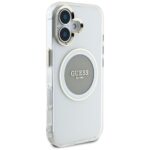 Case Guess IML Metal Colored Circle Classic Logo MagSafe for iPhone 16 grey - imagine 4