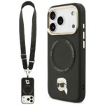 Karl Lagerfeld Big Strap Karl Metal Logo MagSafe Case for iPhone 17 Pro Max Black