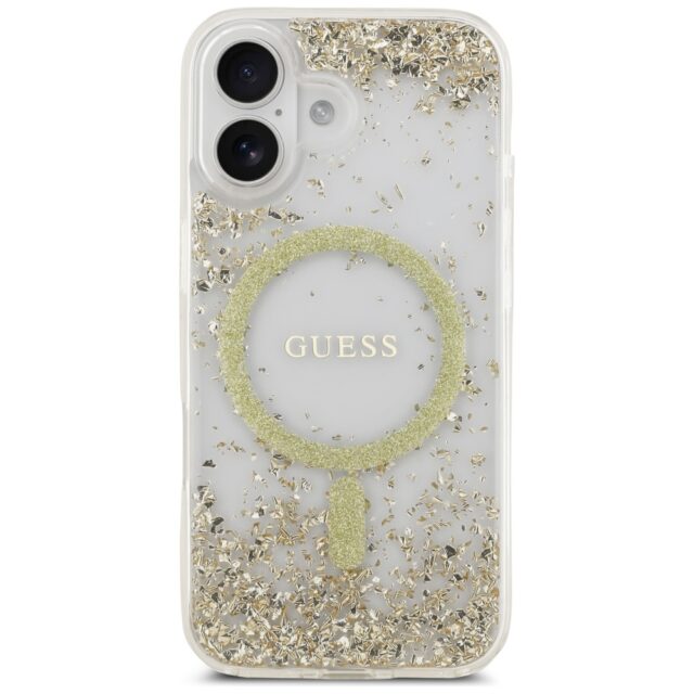 Guess Resin Bottom Glitter MagSafe case for iPhone 17 gold - imagine 3