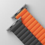 UNIQ Revix Strap AppleWatch Series1-9/SE1/2/3/Ultra2/3 42/44/45/49mm Reversible Magnetic gray-orange - imagine 2