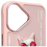 Nimmy case iPhone 16 6.1" pink Glasses Cool Cat - imagine 5