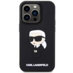 Karl Lagerfeld KLHCP14L3DRKINK iPhone 14 Pro 6.1" black hardcase Rubber Ikonik 3D - imagine 3