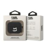 Karl Lagerfeld KLAPRUNCHK AirPods Pro cover black Silicone Choupette Head 3D - imagine 3
