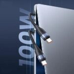 USAMS Cable U85 USB-C to USB-C 100W 1.2mPD Fast Charging black SJ632USB01 (US-SJ632) - imagine 3