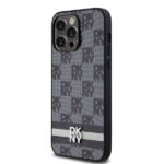 DKNY DKHCP14XPCPTSSK iPhone 14 Pro Max 6.7 inch black hardcase Leather Checkered Mono Pattern & Prin - imagine 2