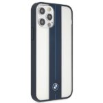BMW case BMHCP12MPCUMRSTNA iPhone 12 / 12 Pro 6.1" transparent hardcase Middle Stripe Navy - imagine 4