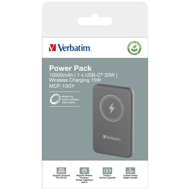 Verbatim Wireless Magnetic Power Bank `n` Go 15W 10000mAh grey 32249 - imagine 6