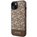 Guess GUHMP14MHGCFSEW iPhone 14 Plus / 15 Plus 6.7" brown hard case GCube Stripes MagSafe - imagine 2