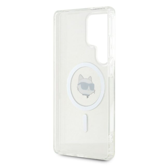Etui Karl Lagerfeld Button Choupette Head Printed Logo MagSafe Samsung Galaxy S25 Ultra white - imagine 7