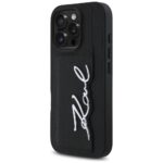 Case Karl Lagerfeld HC Grained PU Cardslot Metal Signature for iPhone 16 Pro Max black - imagine 2