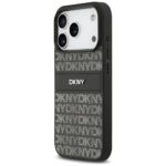 Case DKNY Repeat Texture Pattern with    Tonal Stripe for iPhone 17 Pro Max black - imagine 2