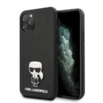 Karl Lagerfeld KLHCN58IKFBMBK iPhone 11 Pro hardcase black Saffiano Ikonik Metal