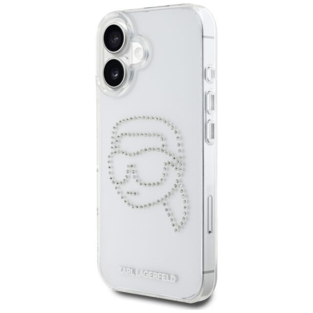 Case Karl Lagerfeld IML Rhinestones Karl Head for iPhone 16 transparent - imagine 2