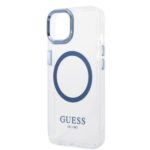 Guess GUHMP14MHTRMB iPhone 14 Plus / 15 Plus 6.7" blue hard case Metal Outline Magsafe - imagine 6