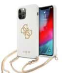 Guess GUHCP12LLSC4GWH iPhone 12 Pro Max 6,7" white hardcase 4G Gold Chain Collection