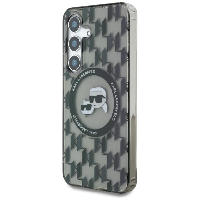 Case Karl Lagerfeld Button Karl & Choupette Heads On KL Pattern MagSafe for Samsung Galaxy - imagine 2