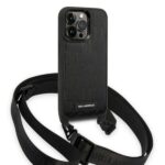 Karl Lagerfeld KLHCP14XSTMMK iPhone 14 Pro Max 6,7" hardcase black Monogram Plaque Logo Strap - imagine 3
