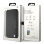 BMW BMBKP15L22RDPK iPhone 15 Pro 6.1" black bookcase Leather Textured & Stripe - imagine 7