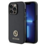 Guess GUHCP15LPS4DGPK iPhone 15 Pro 6.1" black hardcase Strass Metal Logo