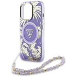 Case Guess Palm Trees Triangle Pearl Strap MagSafe for iPhone 16 Pro Max purple - imagine 5
