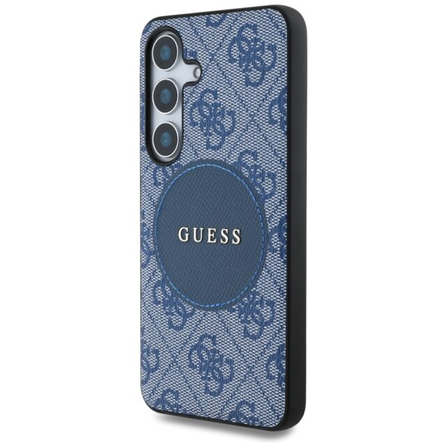 Case Guess 4G Round Patch Classic Logo MagSafe to Samsung Galaxy S25 Plus blue - imagine 2