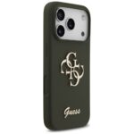 Guess Silicone Big 4G Script case for iPhone 17 Pro khaki - imagine 4