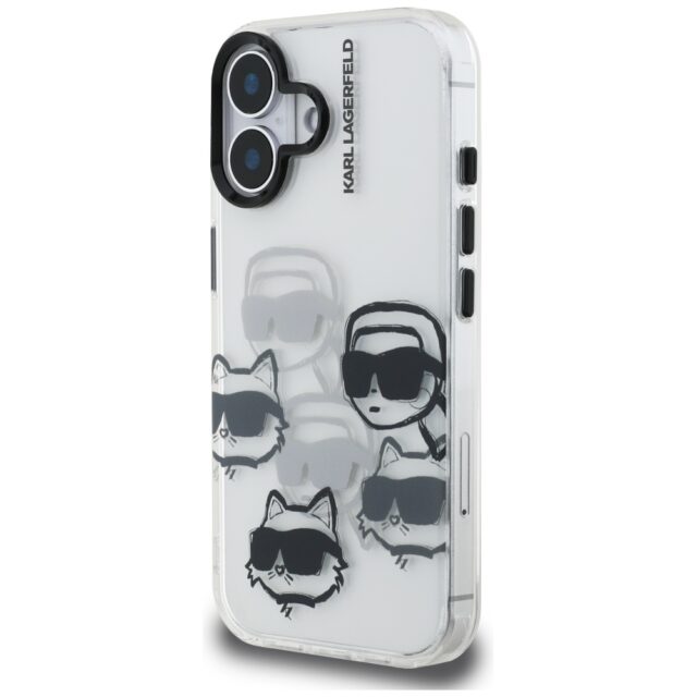 Case Karl Lagerfeld IML Multi K&C Head   Pattern for iPhone 16 transparent - imagine 2
