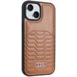 Audi Synthetic Leather MagSafe iPhone 15 / 14 / 13 6.1" brown hardcase AU-TPUPCMIP15-GT/D3-BN - imagine 6