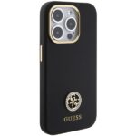Guess GUHCP15LM4DGPK iPhone 15 Pro 6.1" black hardcase Silicone Logo Strass 4G - imagine 4