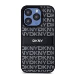 DKNY DKHCP15LPRTHSLK iPhone 15 Pro 6.1" black hardcase Leather Mono Stripe & Metal Logo - imagine 3