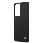 Case BMW BMHCS21LMSILBK S21 Ultra G998 black Silicone M Collection - imagine 4