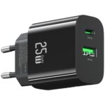 Wall Charger USAMS CC315 T65 25W   1xUSB-C 1xUSB-A Fast Charging black - imagine 3