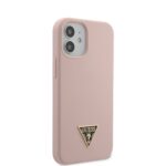 Guess GUHCP12SLSTMLP iPhone 12 mini 5,4" light pink hardcase Silicone Triangle Logo - imagine 4