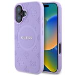 Guess GUHMP16SPSAPSMEU iPhone 16 6.1" purple hardcase Saffiano Peony Classic Logo MagSafe