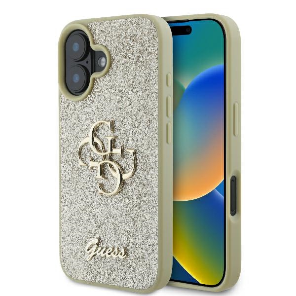 cps-1c931fa59961559f2ef31fff27f6b952-2025-12-06-14-35-40 Guess GUHCP16MHG4SGD iPhone 16 Plus 6.7" gold hardcase Fixed Glitter Big 4G - imagine 1