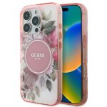 Guess GUHMP16LHFWBDCEP iPhone 16 Pro 6.3" pink hardcase IML Flower & Tonal Circle MagSafe