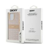 DKNY DKHCP14XPRTHSLP iPhone 14 Pro Max 6.7 inch pink hardcase Leather Mono Stripe & Metal Logo - imagine 8