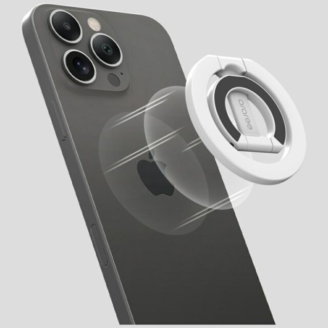 Ring stand Araree A-Ring MagSafe GripTok white - imagine 8