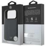 Case Mercedes Leather Laurel Leaves Stripes MagSafe for iPhone 17 Pro blue - imagine 8