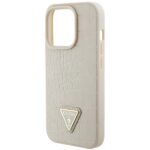 Guess GUHCP15LPCRTHCD iPhone 15 Pro 6.1" gold hardcase Croco Triangle Logo - imagine 7