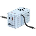 Verbatim Travel Adapter EU/UK/US GaN   1xUSB-C/1xUSB-A/2xUSB-C PD 70W blue 30187