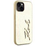Case Karl Lagerfeld Wrinkled Metal Signature for iPhone 15 gold - imagine 4