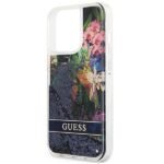 Guess GUHCP13LLFLSB iPhone 13 Pro / 13 6,1" blue hardcase Flower Liquid Glitter - imagine 6